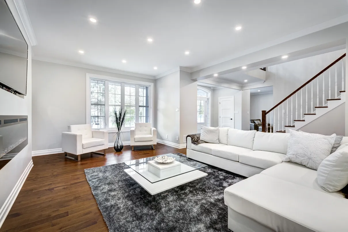 Bright modern open-concept living room renovation by Barin Homes — whole-home renovation in the Twin Cities